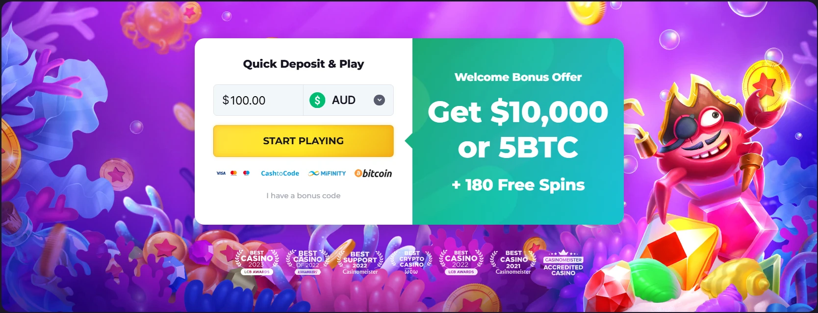 Bitstarz welcome bonus offer: get $10,000 or 5 BTC + 180 free spins